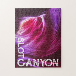 Paarse Slot Canyon Witte Tekst of Uw Foto & Tekst Legpuzzel