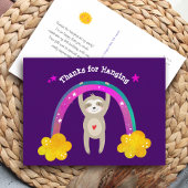 Paarse Sloth Boho Regenboog Verjaardag Schattige D Briefkaart