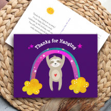 Paarse Sloth Boho Regenboog Verjaardag Schattige D