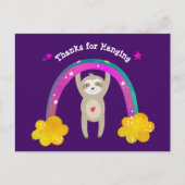 Paarse Sloth Boho Regenboog Verjaardag Schattige D Briefkaart (Voorkant)