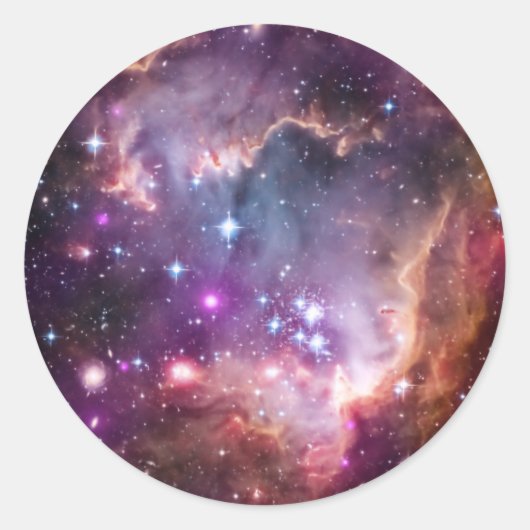 Paarse Small Magellanic Cloud Ronde Sticker (Voorkant)