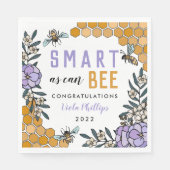 Paarse Smart zoals Bee Graduation Party Servet (Voorkant)