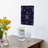 Paarse smelt Hamsa hand met sterren Folie Afdrukken (Laag (Keuken))