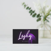 Paarse Smoke Neon Lashes Visitekaartje (Staand voorkant)