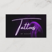 Paarse Smoke Neon Tattoos Visitekaartje (Voorkant)