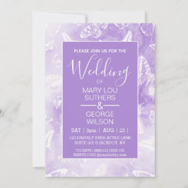 Paarse Smokey Marble Butterflies Weddenschap Kaart