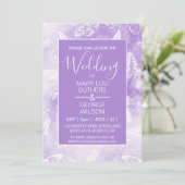 Paarse Smokey Marble Butterflies Weddenschap Kaart (Staand voorkant)