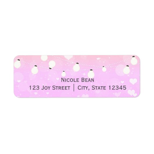 Paarse snaarlampjes Adresetiketten Etiket (Voorkant)