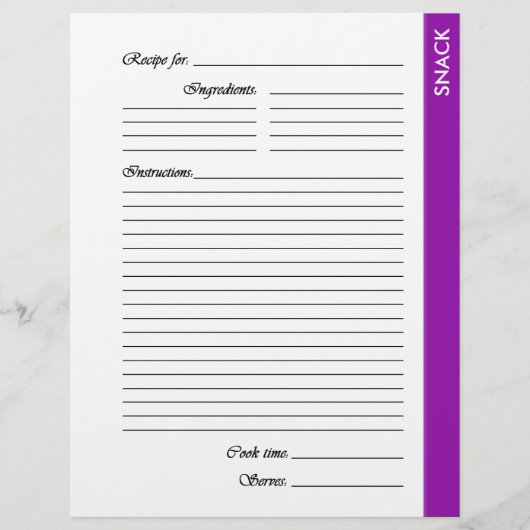 Paarse SNACK-pagina's met tweezijdige ontvangst (Voorkant)