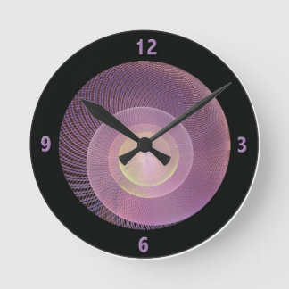 Paarse Snagel Shell Fractal Clock met Nummers Ronde Klok