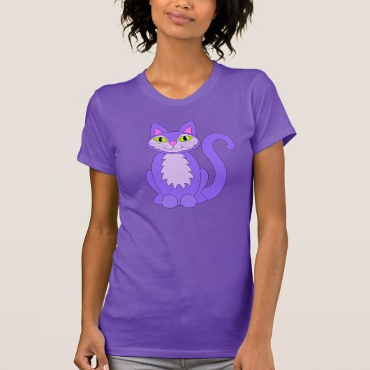Paarse Snaggletooth Kat T-shirt (Voorkant)