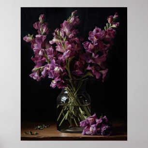 Paarse Snapdragon Flowers Art Print Poster