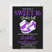 Paarse sneaker bash verjaardagsfeestje kaart (Voorkant)