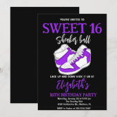 Paarse sneaker bash verjaardagsfeestje kaart (Voorkant / Achterkant)