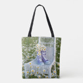 paarse sneakers met madeliefjes tote bag (Achterkant)