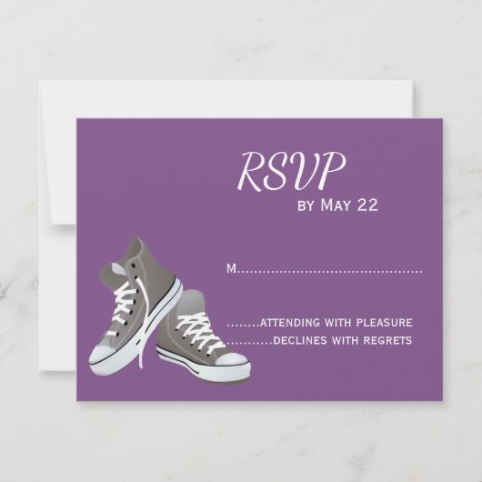 Paarse Sneakers RSVP Kaartje (Voorkant)