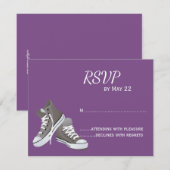 Paarse Sneakers RSVP Kaartje (Voorkant / Achterkant)