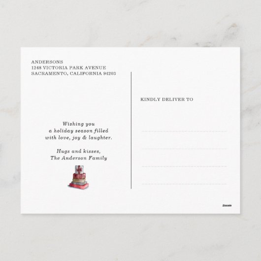 Paarse sneeuwbanden geloven in Briefkaart voor fot (Achterkant)