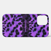 Paarse sneeuwblaashuidafdruk, naam Gepersonaliseer Case-Mate iPhone Case (Achterkant (horizontaal))