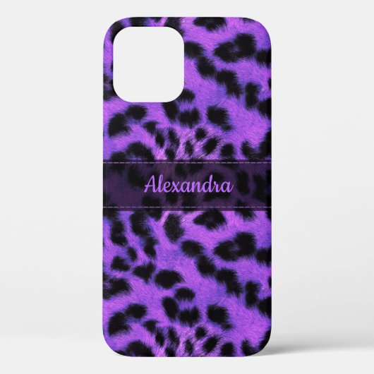 Paarse sneeuwblaashuidafdruk, naam Gepersonaliseer Case-Mate iPhone Case (Achterkant)