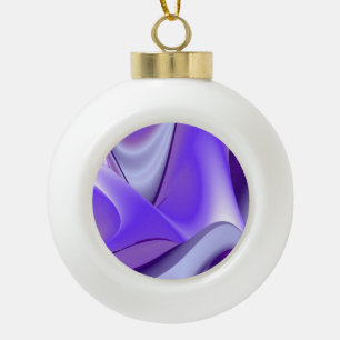 Paarse sneeuwbloem keramische bal ornament