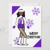 Paarse sneeuwdanseres vakantie Kaart (Voorkant)