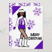 Paarse sneeuwdanseres vakantie Kaart (Voorkant / Achterkant)