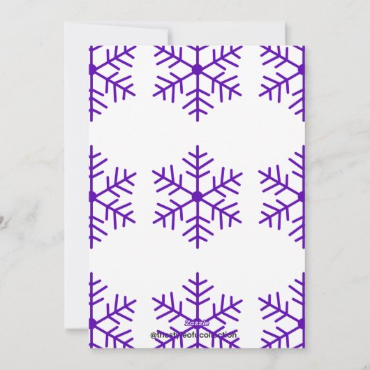 Paarse sneeuwdanseres vakantie Kaart (Achterkant)