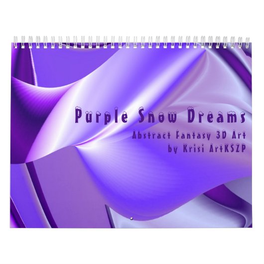 Paarse sneeuwdromen, Abstracte 3D-fantasiekunst Kalender (Hoes)