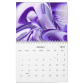 Paarse sneeuwdromen, Abstracte 3D-fantasiekunst Kalender (Jan 2027)