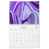 Paarse sneeuwdromen, Abstracte 3D-fantasiekunst Kalender (Feb 2026)
