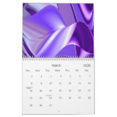 Paarse sneeuwdromen, Abstracte 3D-fantasiekunst Kalender (Mar 2026)