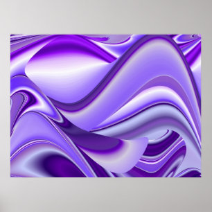 Paarse Sneeuwdromen, Abstracte Fantasie Regenboog Poster