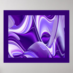 Paarse Sneeuwdromen, Abstracte Fantasie Regenboog Poster
