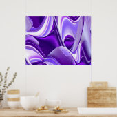 Paarse Sneeuwdromen, Abstracte Fantasie Regenboog Poster (Keuken)
