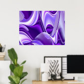 Paarse Sneeuwdromen, Abstracte Fantasie Regenboog Poster (Thuiskantoor)