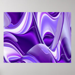Paarse Sneeuwdromen, Abstracte Fantasie Regenboog Poster