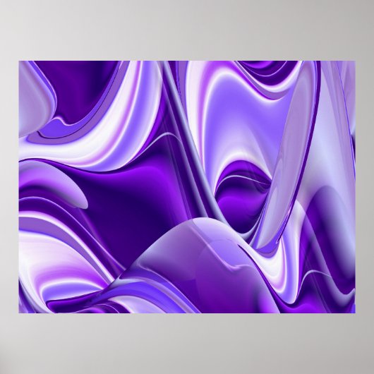Paarse Sneeuwdromen, Abstracte Fantasie Regenboog Poster (Voorkant)