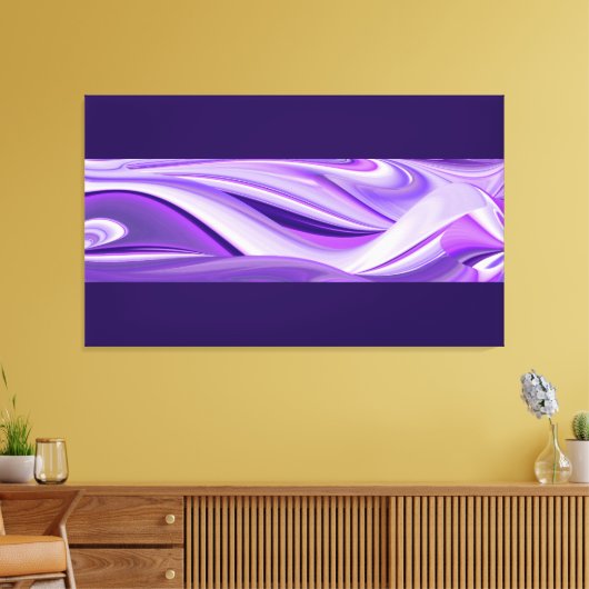 Paarse sneeuwdromen, Abstracte Fantastische regenb Canvas Afdruk (Insitu (Woonkamer))