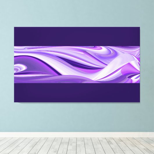 Paarse sneeuwdromen, Abstracte Fantastische regenb Canvas Afdruk (Insitu (Houten vloer))