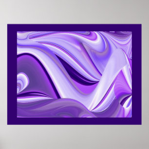 Paarse sneeuwdromen, Abstracte Fantastische regenb Poster