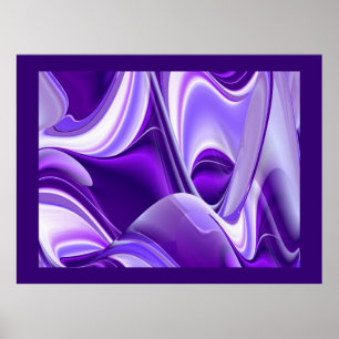 Paarse sneeuwdromen, Abstracte Fantastische regenb Poster