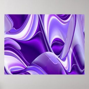 Paarse sneeuwdromen, Abstracte Fantastische regenb Poster