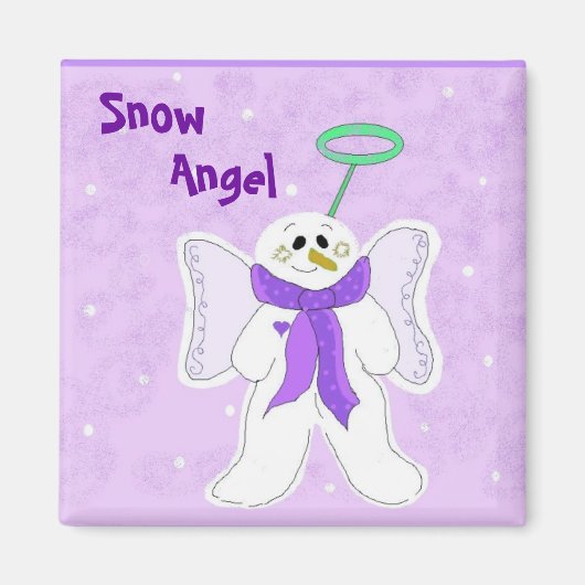 Paarse Sneeuwengel Magneet (Voorkant)