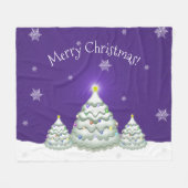 Paarse sneeuwkerstboom Blanket Fleece Deken (Voorkant (Horizontaal))