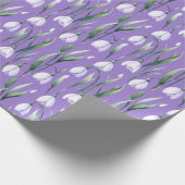 paarse sneeuwklokpatroon cadeaupapier (Hoek)