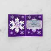 Paarse Sneeuwman Kerstmis Kaart (Binnen)