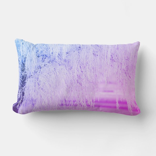 Paarse sneeuwscène kussen (Voorkant)