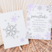 Paarse sneeuwvlok Baby shower Kaart