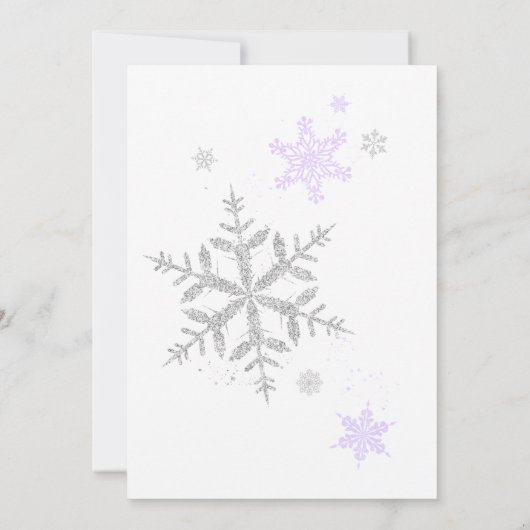 Paarse sneeuwvlok Baby shower Kaart (Achterkant)